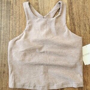Beyond Yoga Sports Bra Womens XS Beige Longline Racerback Crop Athletic NEW